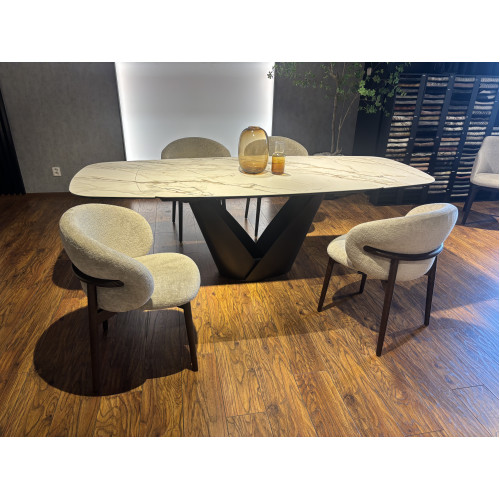DINING SET - EXTENDABLE TABLE + 4 CHAIRS 